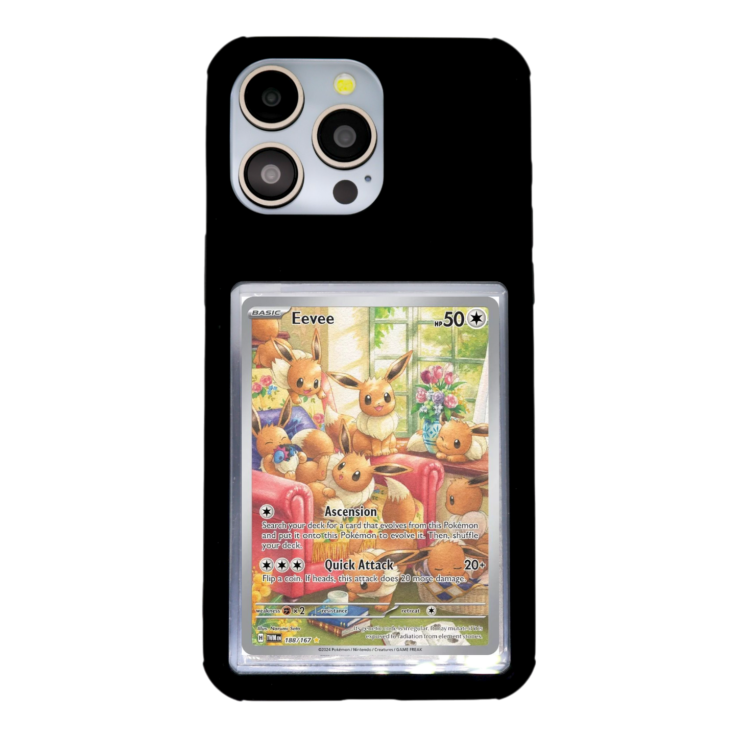 Showcased iPhone 15 Pro Max, The Trading Card Phone Case