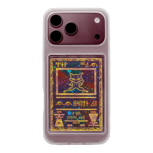 SHOWCASED® Gen 2 Premium iPhone Duo trading card phone case concept in Burgundy Frost-Clear