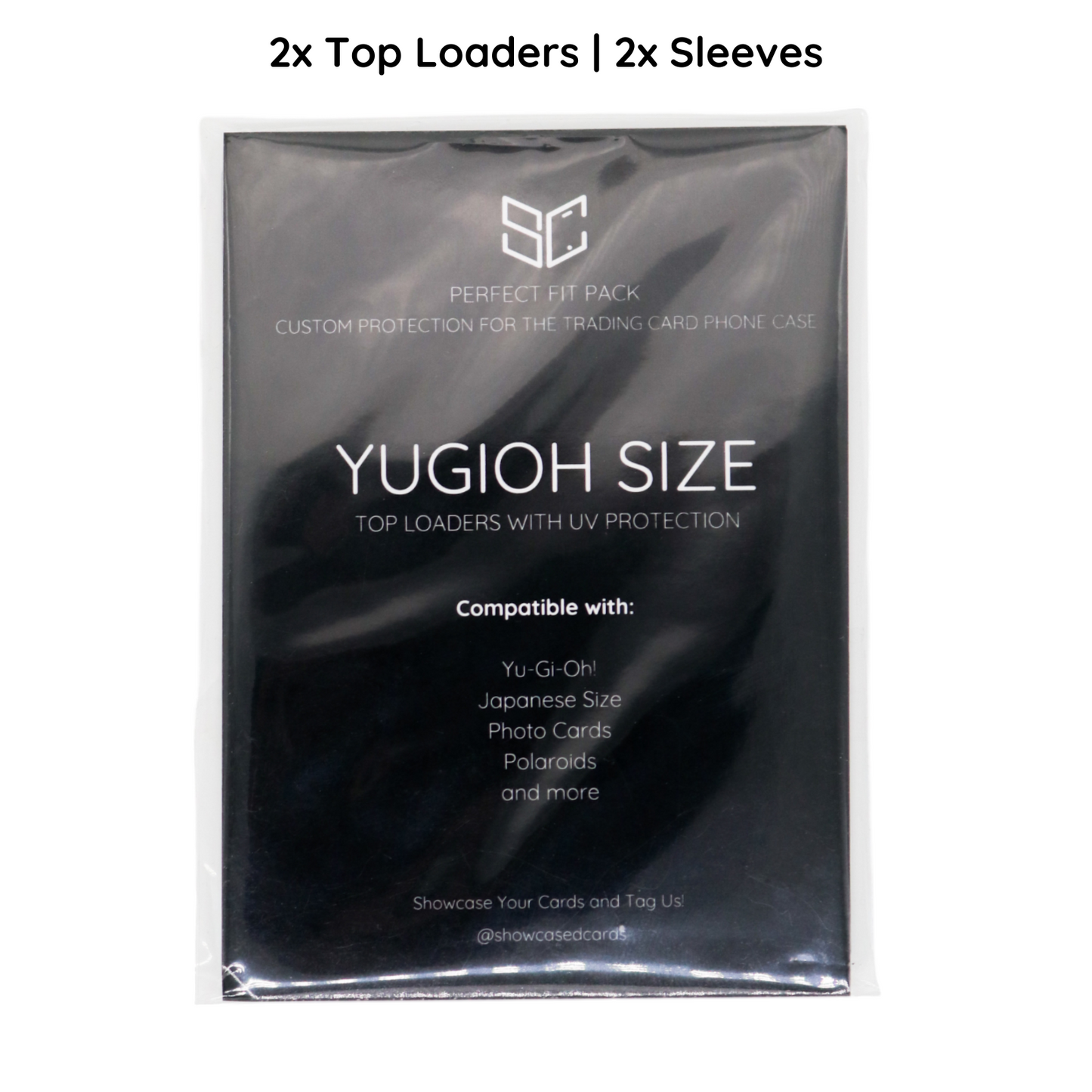 2x Yugioh Size UV Showcased Top Loaders & Sleeves 2x Yugioh Size UV Showcased Top Loaders & Sleeves