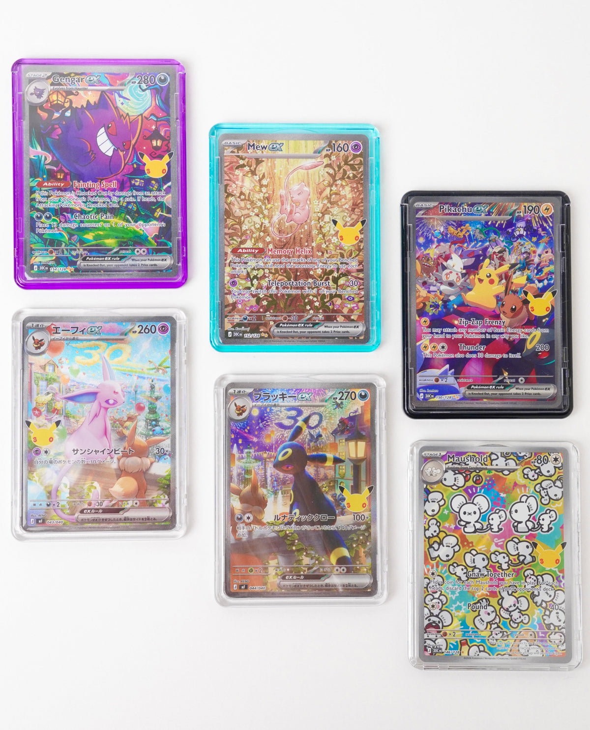 SHOWCASED® Gem MagSafe trading card displays laid out together in all eight colors